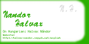 nandor halvax business card